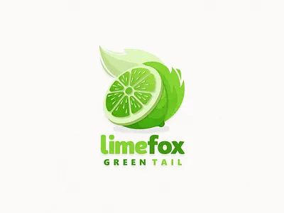Lime and fox tail logo combination animation branding design flat fox fruits illustration lime logo tail typography ui ux vector