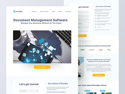 DocuBox - Document Management Software Landing Page blog clean data design clean document homepage interface landing landing page landingpage template ui ui design uiux ux ux ui design web webdesign website website design