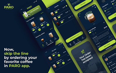 PARO coffee ordering app | concept app branding coffee ui ui design