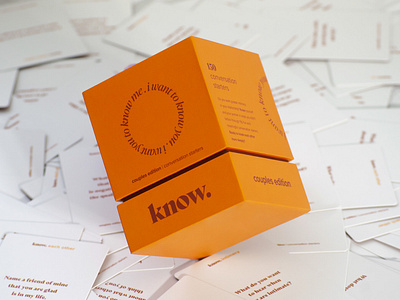 I Know Collection box branding cards couples deck of cards design font game graphic design intimacy logo logotype matias funes minimal packaging packaging design poster terracotta type