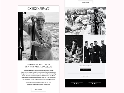 Giorgio Armani Email Marketing branding design digital ads email marketing