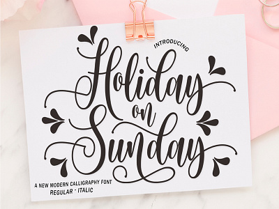 Holiday On Sunday calligraphy design font font design font script handwritten happy spring happy sammer illustration logo modern script script script font sweet summer ui