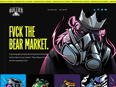 Bear Market Bullies artist collection crypto figma illustration interactive design nft web design web3 webflow