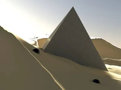 Hieroglyph 3d c4d design glitch illustration pyramid sand surrealism