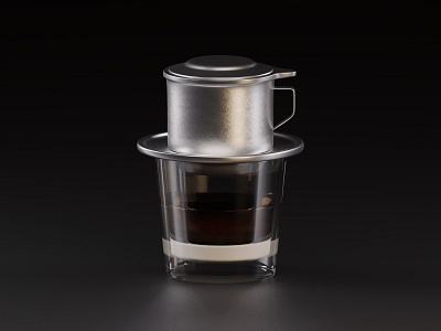 Coffee Phin 3d art blender coffee icon illustration vietnam