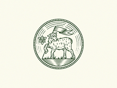 Lamb design doodle flag illustration lamb logo