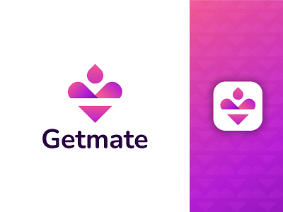 Modern Logo - Getmate Modern Logo Design for Dating App branding branding design business logo colorful dating logo icon design logo logo design logo design branding logodesign logofolio2021 logos logotrends2021 logotype love logo minimal minimalist logo modern modern logo visual identity