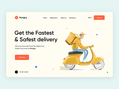 Hungry Hero Header app appstore branding character delivery design figma foodui heroheader illustration landingpage logo sketch ui uidesign uiux ux vector website xd