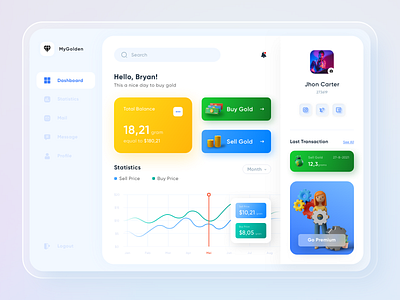Dashboard ~ Golden Bangking ui