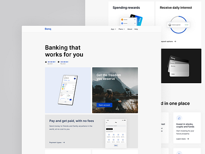 Banq | Home Page | Fintech Banking Website Design bank banking fintech minimal minimalism web web design webdesign website website design