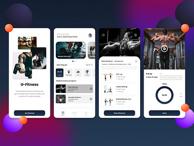 UI Design - U-Fitness Apps app branding design ui ux