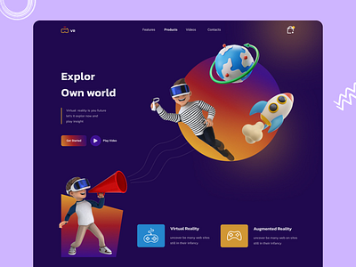 VR - landing page header 3d best web design landing page popular landing page virtual reality virtual reality landing page virtual reality website vr web interface website website design