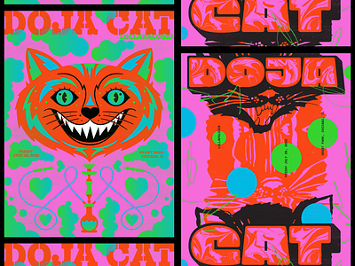 Doja Cat Posters cat doja doja cat gig poster illustration poster posters type