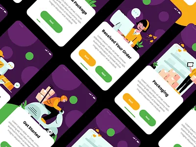 Delivery Service Onboarding Screen app branding delivery services design flat graphic design illustration logo mobile apps ui ui designer uiux vector web designer website
