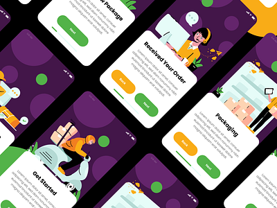 Delivery Service Onboarding Screen app branding delivery services design flat graphic design illustration logo mobile apps ui ui designer uiux vector web designer website