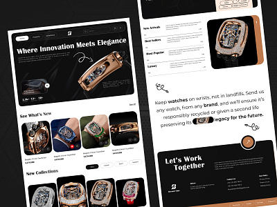 Beyond Time- watch collection landing page 3d graphic design motion graphics ui