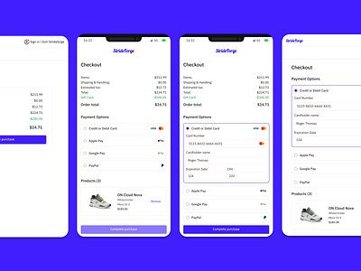 StrideForge Checkout challenges checkout dailyui ecommerce shopping ui