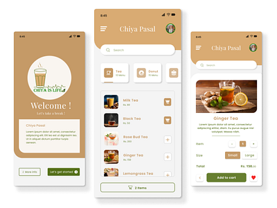 Chiya Pasal App UI chiyaadda logo teashopui uidesign