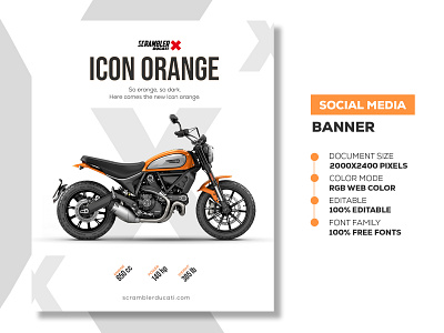 Acrambler Ducati - Social Media Banner Template bike banner design facebook banner ideas facebook post facebook social media banner honda banner design motobike motobike banner scramble social media banner social media banner design social media banner design ideas social media banner design size social media banner pack free social media banner template social media posts and banners