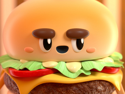 Hamburger 3d burger c4d character design food friendly hamburger illustration render