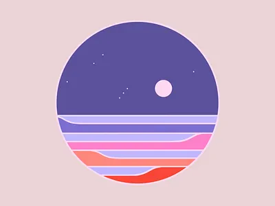 Night Tide art artwork branding design graphic graphicdesign illustration logo minimal procreate retro surf vector