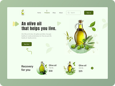 Olive Oil - Header Exploration design exploration header header exploration homepage illustration landing page landing page design oil olive olive green olive oil ui web webdesign website