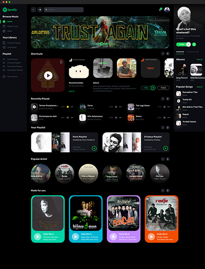 Spotify 2022 - Concept Design animation app band branding dashboard design indonesia mobile music spotify ui ux web