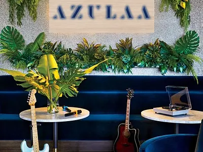 AZULAA- Logo Branding 3d branding design illustration logo poster typography vector