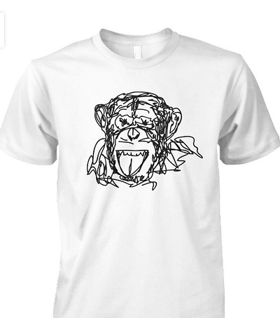 Monkey Scribble Monoline T-Shirt cool design monkey monoline popular scribble tees tshirt viral