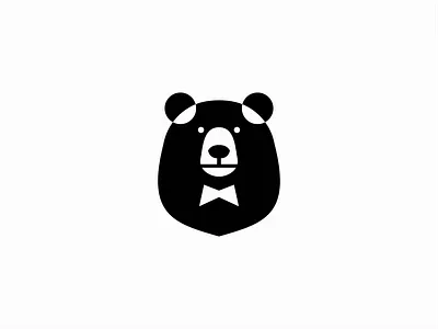 Elegant Bear Logo animal bear bow tie branding cartoon design elegant emblem flat icon identity illustration logo mark mascot modern original symbol vector