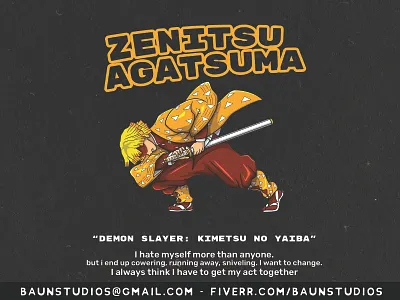 Demon Slayer: Zenitsu adobe illustrator demon slayer design illustration kimetsu no yaiba logo logo design vector zenitsu zenitsu agatsuma