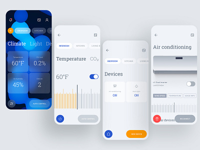 Smart home app app clean dashboard design flat home interface mobile smart ui ux white