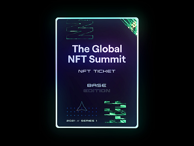 The Global NFT Summit - NFT Ticket Designs 3d animation 3d art blockchain branding crypto crypto art crypto ticket cryptocurrency eth event global summit kokolas neon nft nft art nft ticket non fungible tokens raffle rarible ticket