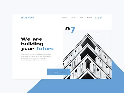 Architecture Studio - main page abstract building concept creative design figma illustration landing main ui