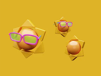 Sun 3d 3dillustration blender illustration ui