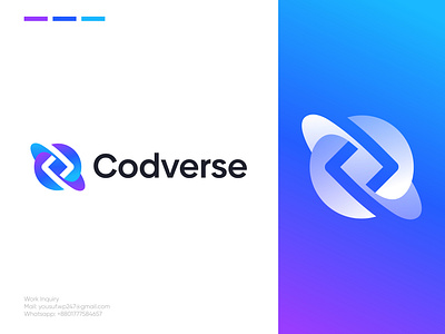 Codverse Logo Design | Coding Logo Exploration brand brand identity branding coding crypto icon identity logo logo design logo designer logos logotype metaverse modern logo monogram software space technology typography vector