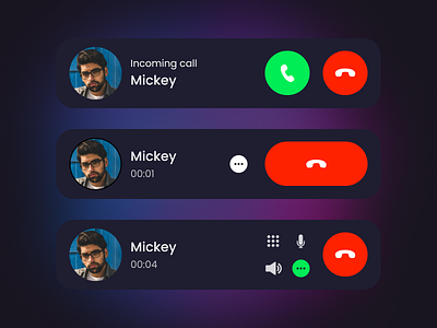 Incoming call call app call design callaplication calldesign incoming call khovrenkojr pop up uidesign uiuxdesign westinhd