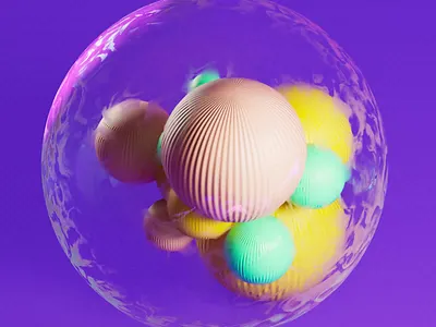 Bubbly 3d c4d cinema4d colorful design dynamics illustration redshift soft bodies