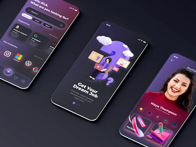 Find a job (App) app design find illustration job logo ui ux