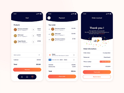 Checkout | Pizza delivery mobile app 🍕 add to cart app checkout daily ui delivery design figma food mobile mobile app orange order pizza ui ui ux ux web