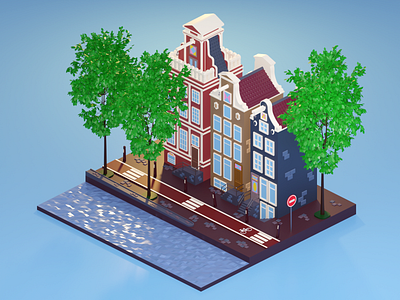 Hello Dam! 3d amsterdam animation blend blender blender 3d blender3d blendercycles design graphic design illustration