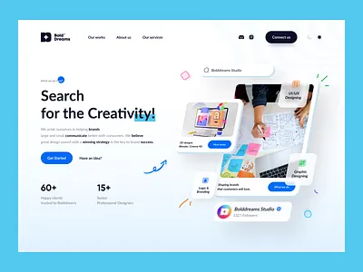 Design Agency 3d view bolddreams studio bolddremas design design agency design studio landing minimal modern ui ux website