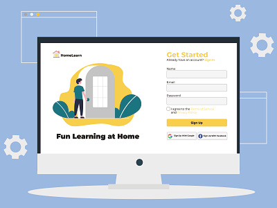 Home Learn Sign Up course create account design illustration login online course register sign in sign up ui vector web design