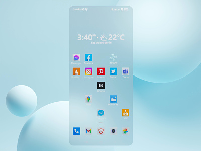 Home screen color exploration 3d android animation b3d blender color isometric low poly mobile screen ui