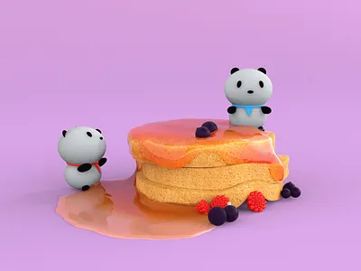 Panda cakes 3d branding design graphic design