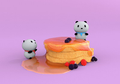 Panda cakes 3d branding design graphic design