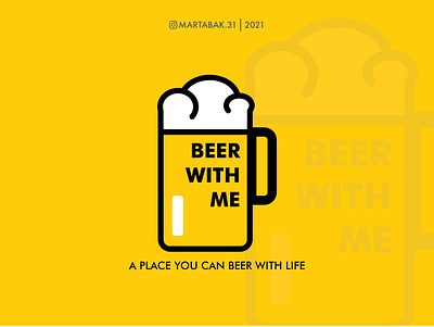 'Beer With Me' Beer House Logo beer beerhouse branding copywriting covid design flat icon illustration logo minimal vector