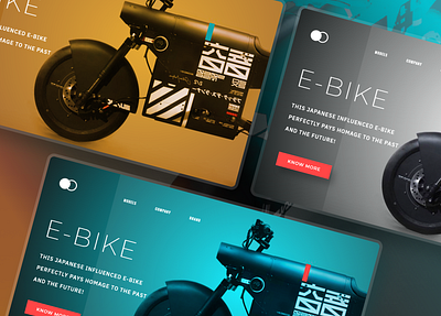 E-bike homepage design(variant) adobexd appdesign design ebike homepage landing modern ui uiux website