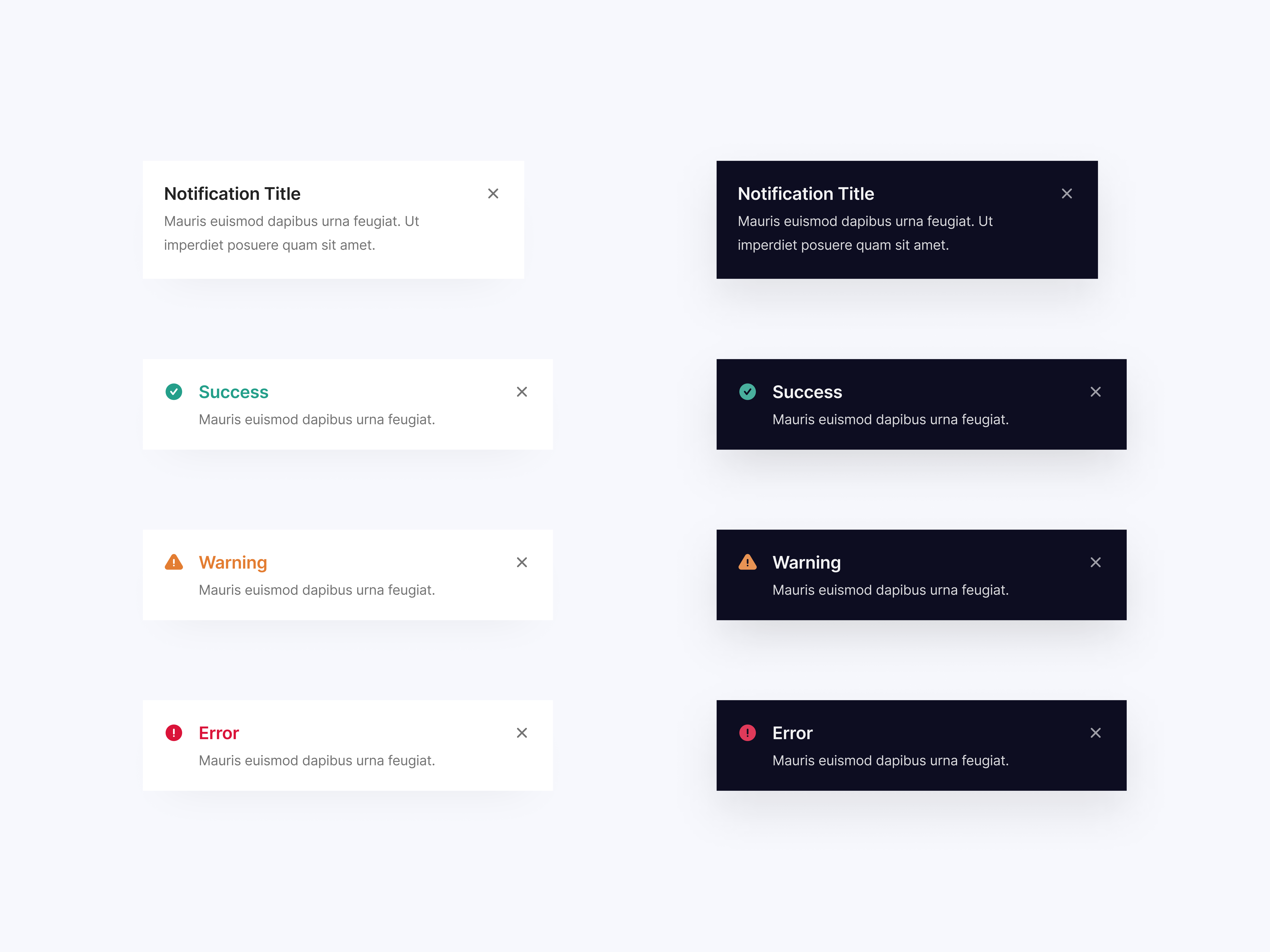 Toast Notifications - Variants app design designsystem ui ux web