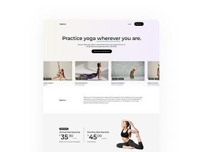 Yoga Platform Landing Page concept landing page minimal minimal design modern pastel ui web website yoga